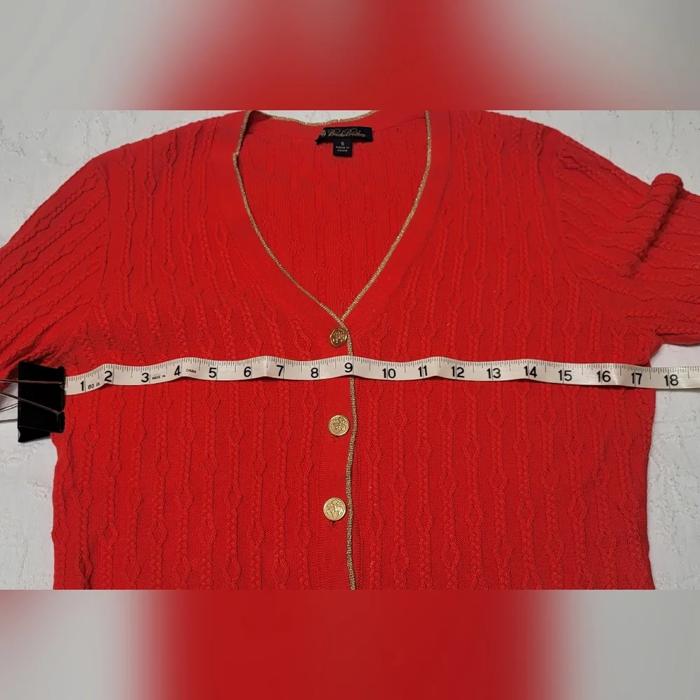 Brooks Brothers Coral Cable Knit Cardigan Sweater - Picture 3 of 9